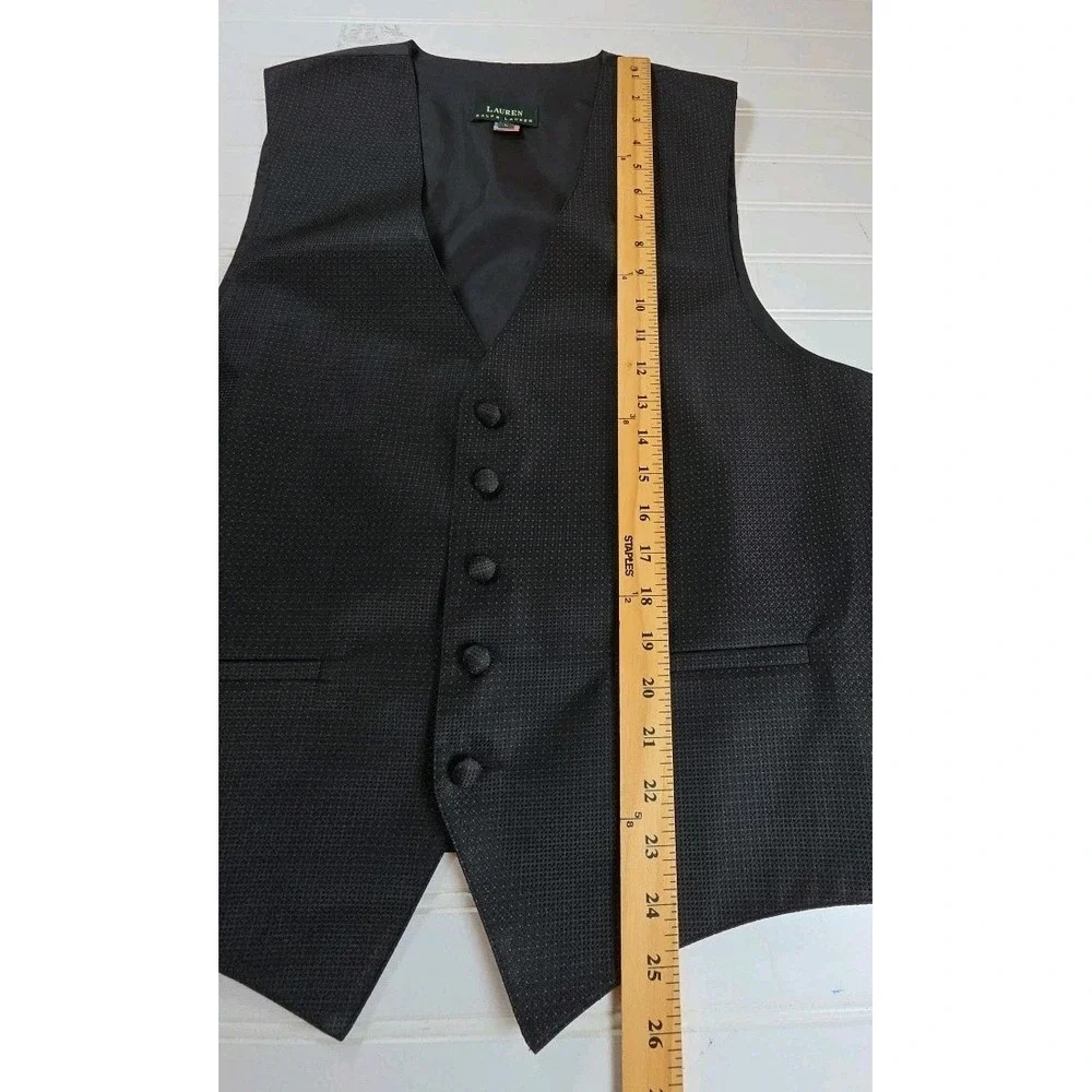 Vtg LAUREN‎ RALPH LAUREN MEN'S LARGE FORMAL DRESS VEST POLYESTER USA GEOMETRIC